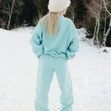 Fancy Fleece Cuffed Leg Sweatpants - Glacier Sky
