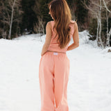 Fancy Fleece Wide Leg Sweatpants - Frosted Peach