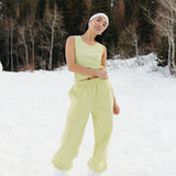 Fancy Fleece Cuffed Leg Sweatpants - Alpine Lime