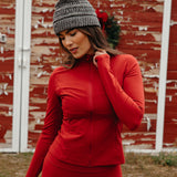 Fancy Fit Flow Front Zip Jacket -  Jolly Berry