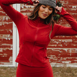 Fancy Fit Flow Front Zip Jacket -  Jolly Berry