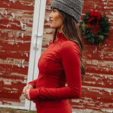 Fancy Fit Flow Front Zip Jacket -  Jolly Berry