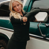 Fancy Fit Flow Front Zip Jacket -  Evergreen