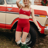 Fancy FitFlow Double Layered Striped Athletic Bra -  Jolly Berry