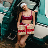 Fancy FitFlow Double Layered Striped Athletic Bra -  Rich Burgundy