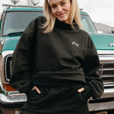 Fancy Oversized Fleece Embroidered Rolled Neck - Evergreen