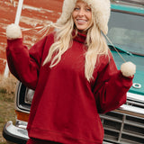 Fancy Fleece Lined Shorts - Rich Burgundy