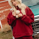 Fancy Fleece Lined Shorts - Rich Burgundy