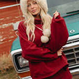 Fancy Fleece Lined Shorts - Rich Burgundy