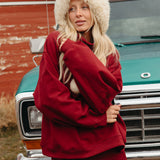 Fancy Fleece Lined Shorts - Rich Burgundy