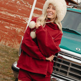 Fancy Fleece Lined Shorts - Rich Burgundy