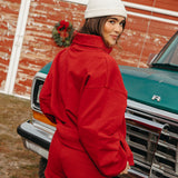 Fancy Oversized Fleece Embroidered Rolled Neck - Jolly Berry