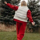 Fancy Oversized Fleece Striped Mockneck - Jolly Berry