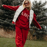 Fancy Fleece Cuffed Leg Sweatpants - Jolly Berry