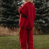 Fancy Fleece Cuffed Leg Sweatpants - Jolly Berry