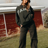 (PREORDER) Fancy Oversized Fleece Striped Mockneck - Evergreen