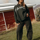 (PREORDER) Fancy Oversized Fleece Striped Mockneck - Evergreen