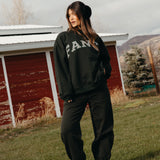 (PREORDER) Fancy Oversized Fleece Striped Mockneck - Evergreen