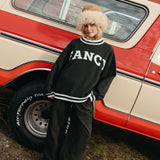 (PREORDER) Fancy Oversized Fleece Varsity Mockneck - Evergreen