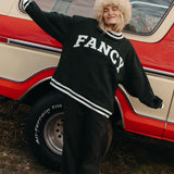 (PREORDER) Fancy Oversized Fleece Varsity Mockneck - Evergreen