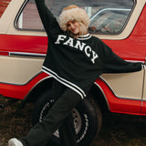 (PREORDER) Fancy Oversized Fleece Varsity Mockneck - Evergreen