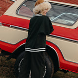 (PREORDER) Fancy Oversized Fleece Varsity Mockneck - Evergreen