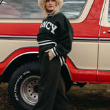 (PREORDER) Fancy Oversized Fleece Varsity Mockneck - Evergreen