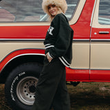 (PREORDER) Fancy Oversized Fleece Varsity Mockneck - Evergreen