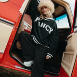 (PREORDER) Fancy Oversized Fleece Varsity Mockneck - Evergreen