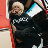 (PREORDER) Fancy Oversized Fleece Varsity Mockneck - Evergreen