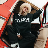 (PREORDER) Fancy Oversized Fleece Varsity Mockneck - Evergreen