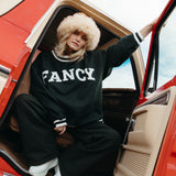 (PREORDER) Fancy Oversized Fleece Varsity Mockneck - Evergreen