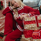 Fancy Oversized Fleece Varsity Mockneck - Jolly Berry