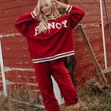 Fancy Fleece Wide Leg Sweatpants - Jolly Berry