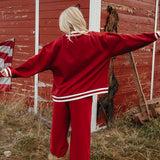 Fancy Fleece Wide Leg Sweatpants - Jolly Berry