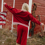 Fancy Fleece Wide Leg Sweatpants - Jolly Berry