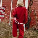 Fancy Fleece Wide Leg Sweatpants - Jolly Berry