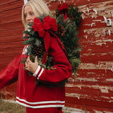 Fancy Oversized Fleece Varsity Mockneck - Jolly Berry