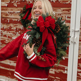 Fancy Oversized Fleece Varsity Mockneck - Jolly Berry