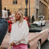 Fancy Oversized French Terry Mockneck - Fuchsia Pink Allover Hearts