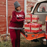 Fancy Fleece Wide Leg Sweatpants - Rich Burgundy