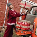 Fancy Fleece Wide Leg Sweatpants - Rich Burgundy