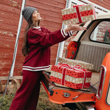 Fancy Oversized Fleece Varsity Mockneck - Rich Burgundy