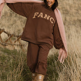 Fancy Oversized Fleece Mockneck - Desert Sand Brown
