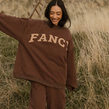 Fancy Oversized Fleece Mockneck - Desert Sand Brown