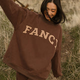 Fancy Oversized Fleece Mockneck - Desert Sand Brown