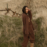 Fancy Fleece Wide Leg Sweatpants - Desert Sand Brown