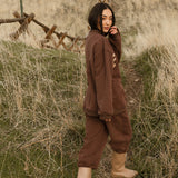 Fancy Oversized Fleece Mockneck - Desert Sand Brown