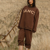 Fancy Oversized Fleece Mockneck - Desert Sand Brown