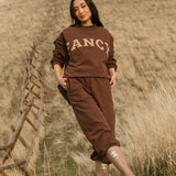 Fancy Oversized Fleece Mockneck - Desert Sand Brown